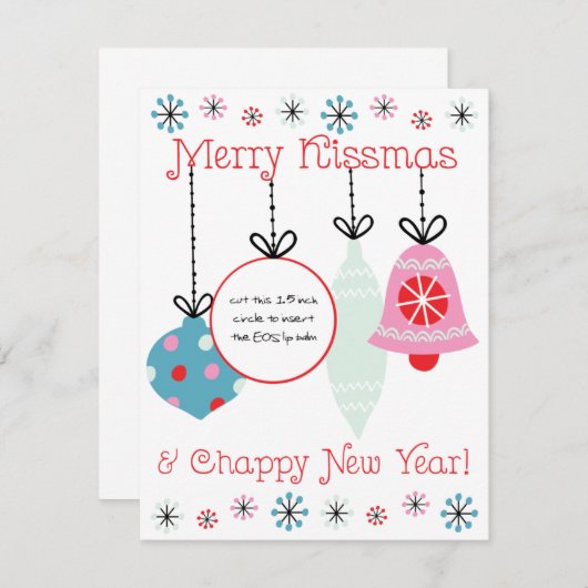 Merry Kissmas & Chappy New Year EOS Lip Balm Card Kaart (Voorkant / Achterkant)