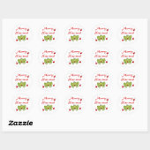 Merry Kissmas Frog Feestdagen Kerstmis Ronde Sticker (Vel)