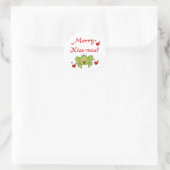 Merry Kissmas Frog Feestdagen Kerstmis Ronde Sticker (Tas)