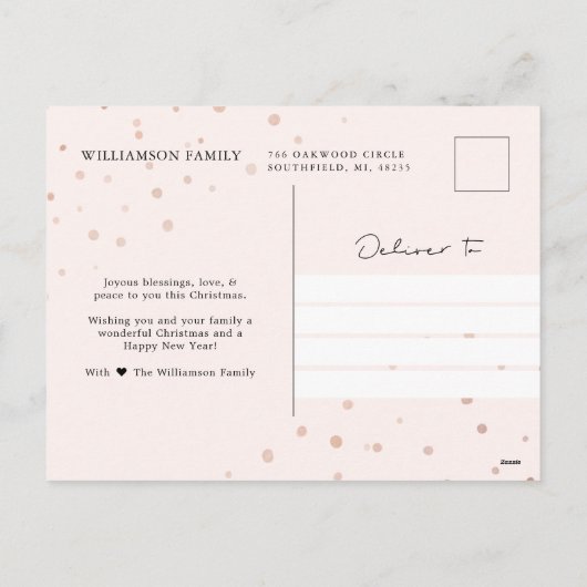 Merry Kissmas Script | Chique stijlvolle & trendy  Feestdagenkaart (Achterkant)