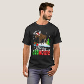 Merry Kissmoose Merry Xmas Kiss Moose Santa Moose T-shirt (Voorkant volledig)