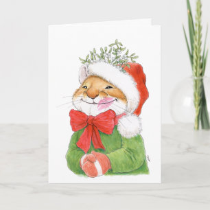 "Merry Kissmouse" Mouse-kerstkaart Kaart