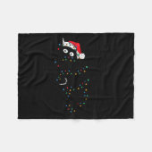 Merry Kissmy Angry Cat Christmas Funny Sarcastic H Fleece Deken (Voorkant (Horizontaal))