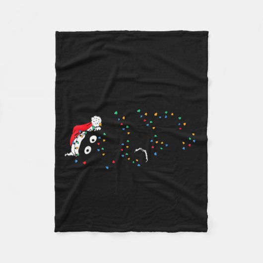 Merry Kissmy Angry Cat Christmas Funny Sarcastic H Fleece Deken (Voorkant)