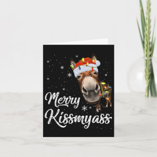 Merry Kissmy Donkey Sarcastic Xmas Funny Pajama Ch Kaart