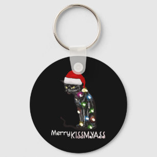 Merry Kissmy Fun Cat Kerstverlichting 3 Sleutelhanger