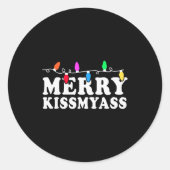 Merry Kissmy Shirt - Inappropriate Christmas Shirt Ronde Sticker (Voorkant)