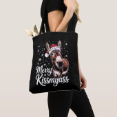Merry Kissmyass Donkey Sarcastic Xmas Funny Pajama Tote Bag (Dichtbij)