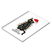 Merry Kissmyass Funny Cat Christmas Lights Premium Notitieboek (Linkerzijde)