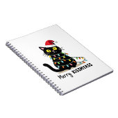 Merry Kissmyass Funny Cat Christmas Lights Premium Notitieboek (Rechterzijde)
