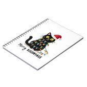 Merry Kissmyass Funny Cat Christmas Lights Premium Notitieboek (Linkerzijde)