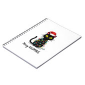 Merry Kissmyass Funny Cat Christmas Lights Premium Notitieboek (Linkerzijde)