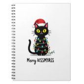 Merry Kissmyass Funny Cat Christmas Lights Premium Notitieboek (Voorkant)