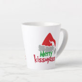 Merry Kissmyass Funny Christmas Latte Mug Latte Mok (Rechterhoek)