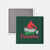 Merry Kissmyass Funny Christmas Magnet (Voorkant / Achterkant)
