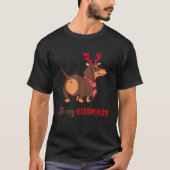 Merry Kissmyass Funny Kerstreindeer Dachshund T-shirt (Voorkant)