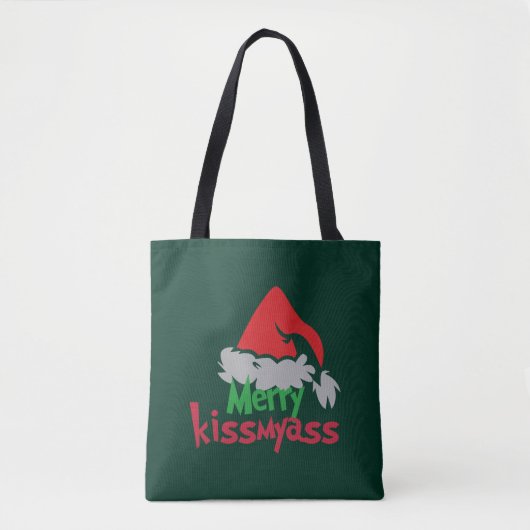 Merry Kissmyass Grappige Kerst Tas (Voorkant)