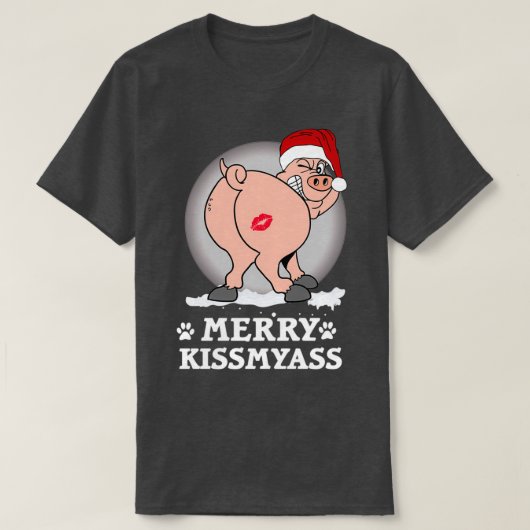 Merry KissMyAss met kerstcadeautjes Halloween Day T-shirt (Design voorkant)