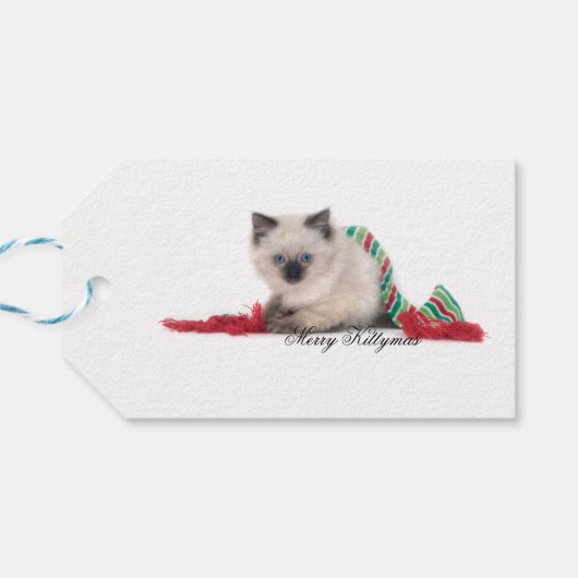 Merry Kittymas cadeau label Cadeaulabel (Achterkant Horizontaal)