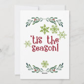 Merry Knitmas - kerstboom met kerstmis en sneeuwvl Feestdagenkaart (Achterkant)