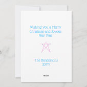 Merry Knitmas Turquoise Mid Century Retro Feestdagenkaart (Achterkant)