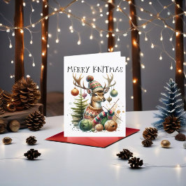 Merry Knittmas Breien Kerstmis Feestdagen Kaart
