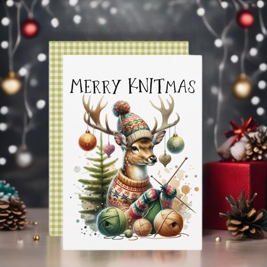 Merry Knittmas Breien Kerstmis Kaart