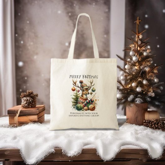 Merry Knittmas Breien Kerstmis Tote Bag