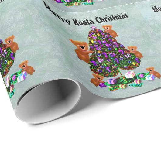 Merry Koala Kerstmis Cadeaupapier (Rol Hoek)