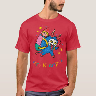 Merry Krampus Baby Sitting Claus Kerstmis Kinder B T-shirt
