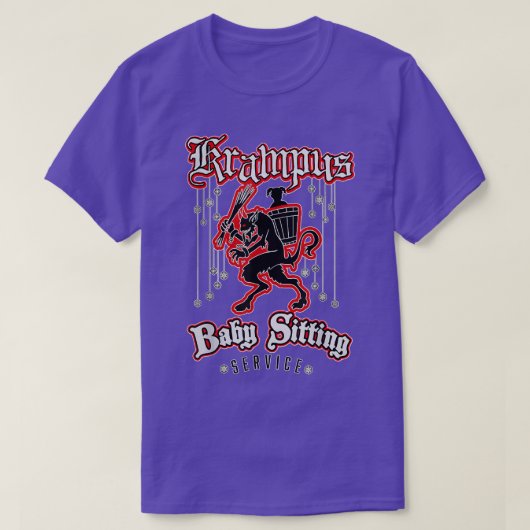 Merry Krampus Baby Sitting Claus Kerstmis T-shirt (Design voorkant)