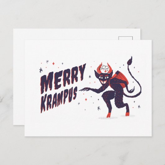 Merry Krampus Briefkaart (Voorkant / Achterkant)