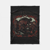 Merry Krampus Christmas Xmas Horror Ugly Sweater E Fleece Deken (Voorkant)