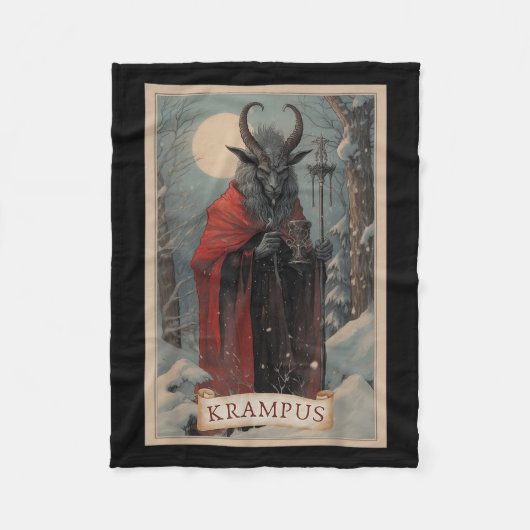 Merry Krampus Christmas Xmas Horror Ugly Sweater E Fleece Deken (Voorkant)