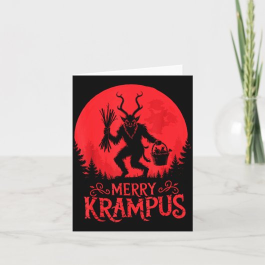 Merry Krampus Christmas Xmas Horror Ugly Sweater E Kaart (Voorkant)
