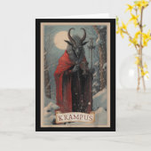 Merry Krampus Christmas Xmas Horror Ugly Sweater E Kaart (Gele Bloem)