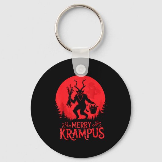 Merry Krampus Christmas Xmas Horror Ugly Sweater E Sleutelhanger (Voorkant)