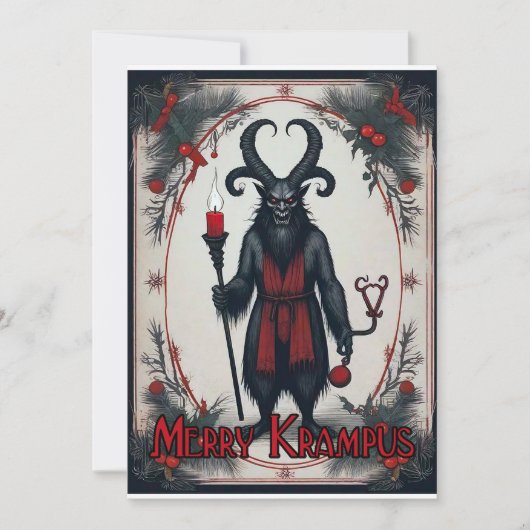 Merry Krampus Feestdagenkaart (Voorkant)