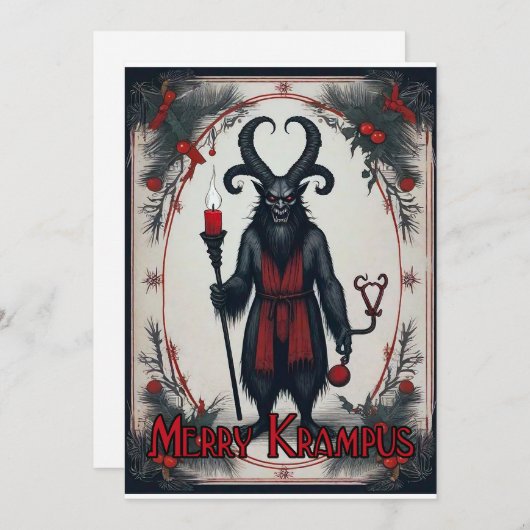 Merry Krampus Feestdagenkaart (Voorkant / Achterkant)