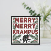 Merry Krampus Funny Irreverent Weird Holiday (Staand voorkant)