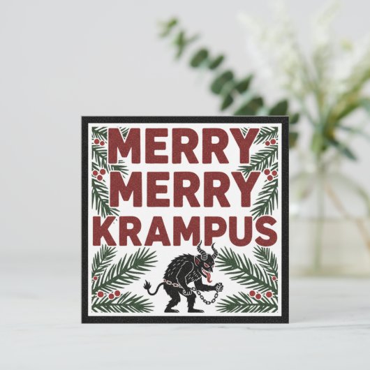 Merry Krampus Funny Irreverent Weird Holiday (Staand voorkant)