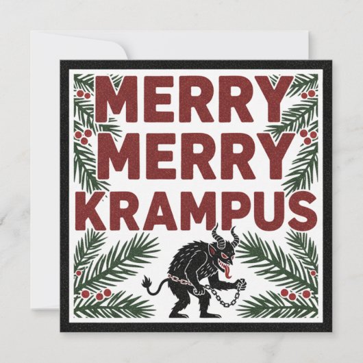 Merry Krampus Funny Irreverent Weird Holiday (Voorkant)