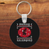 Merry Krampus. Goth Christmas Ugly Sweater. Krampu Sleutelhanger (Voorkant)