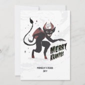 Merry Krampus Hand Drawn Art Kerstfeestdag Feestdagenkaart (Voorkant)