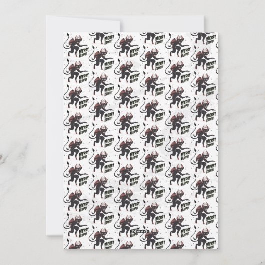 Merry Krampus Hand Drawn Art Kerstfeestdag Feestdagenkaart (Achterkant)