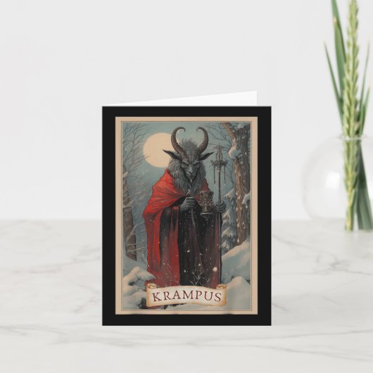 Merry Krampus Horror Kerst Lelijke Trui Kwaad P Kaart (Voorkant)