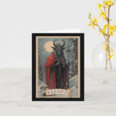 Merry Krampus Horror Kerst Lelijke Trui Kwaad P Kaart (Gele Bloem)