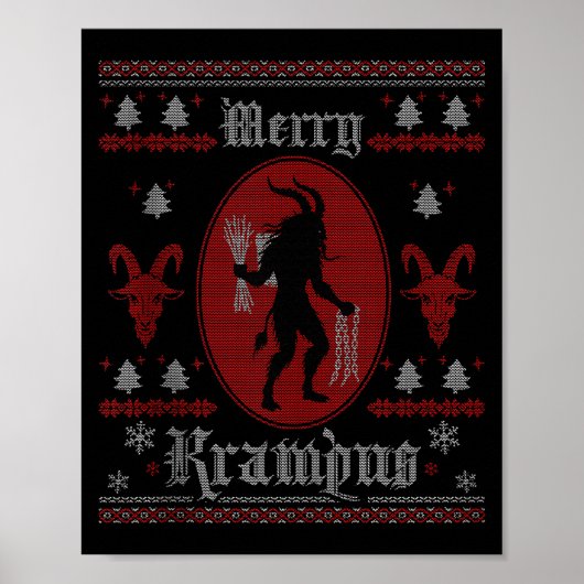 Merry Krampus Horror Soky Evil Funny Ugly Christma Poster (Voorkant)