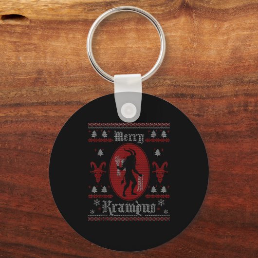 Merry Krampus Horror Soky Evil Funny Ugly Christma Sleutelhanger (Voorkant)