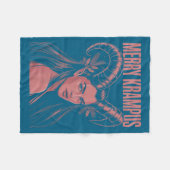 Merry Krampus Ironic Lilith Christmas Dark Feminin Fleece Deken (Voorkant (Horizontaal))